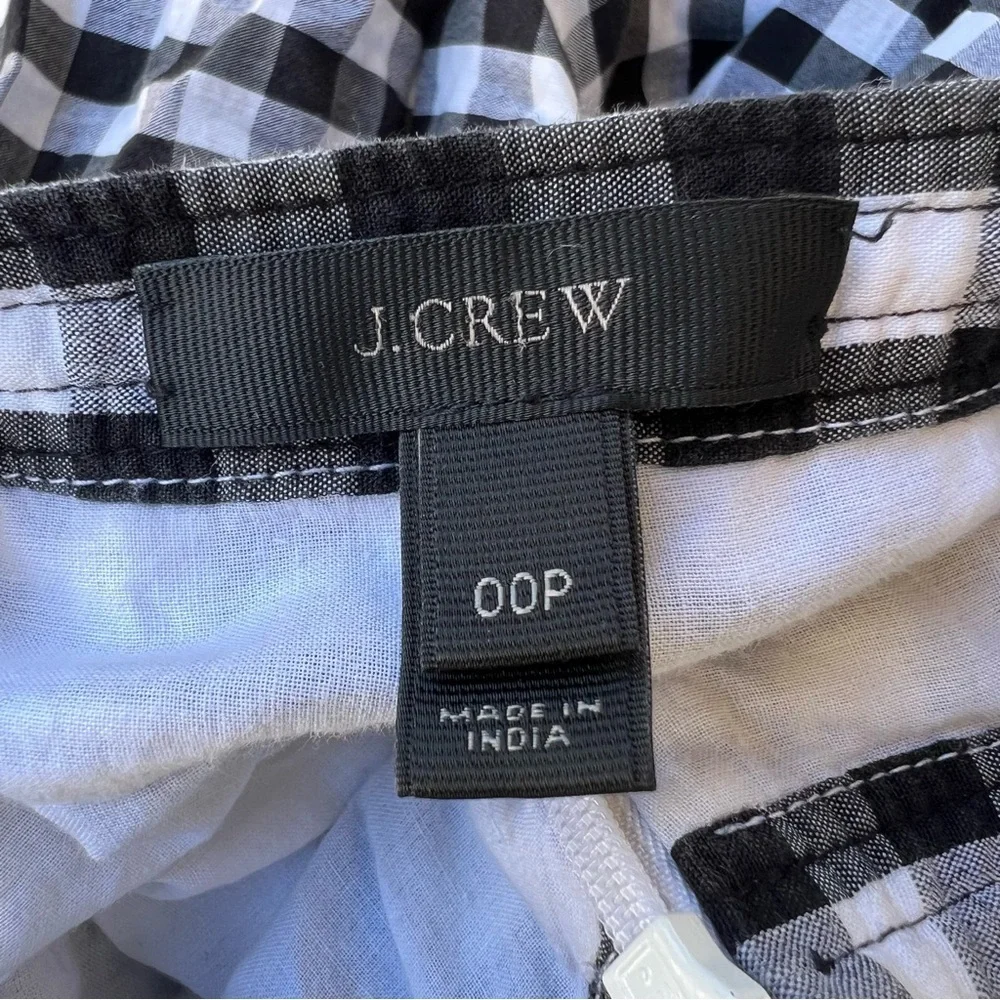 J. Crew Puckered Gingham Dress with Eyelet Trim Maxi Midi Dress size 00P